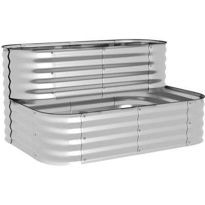 Outsunny Garten-Bett Verzinktes Blechs Silber 120L x 90B x 30H cm Outsunny Garten-Bett Verzinktes Blechs Silber 120L x 90B x 30H cm