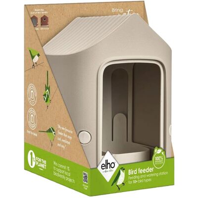 Elho Vogelfutterhaus Cosy 18 cm Beige-Weiß Elho Vogelfutterhaus Cosy 18 cm Beige-Weiß