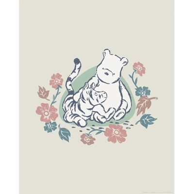 Komar Wandbild Disney Winnie the Pooh Flowers and Friends 40 cm x 50 cm Beige Komar Wandbild Disney Winnie the Pooh Flowers and Friends 40 cm x 50 cm Beige