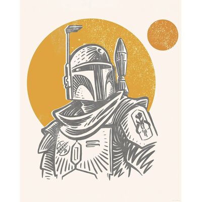 Komar Wandbild Star Wars Boba Fett Illustration Iconic 40 cm x 50 cm Beige Komar Wandbild Star Wars Boba Fett Illustration Iconic 40 cm x 50 cm Beige