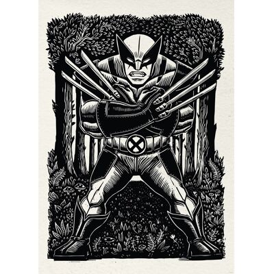 Komar Wandbild Marvel Wolverine Lino-Cut 50 cm x 70 cm Schwarz-Weiß Komar Wandbild Marvel Wolverine Lino-Cut 50 cm x 70 cm Schwarz-Weiß