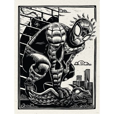 Komar Wandbild Marvel Spider-Man Lino-Cut 30 cm x 40 cm Schwarz-Weiß Komar Wandbild Marvel Spider-Man Lino-Cut 30 cm x 40 cm Schwarz-Weiß