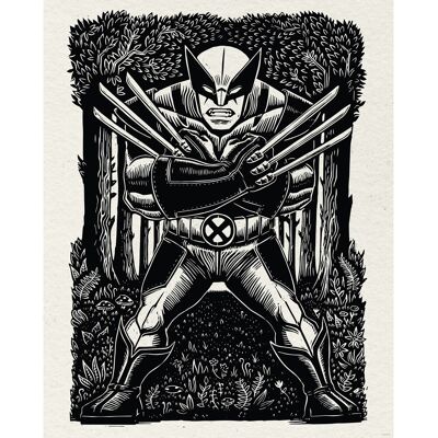 Komar Wandbild Marvel Wolverine Lino-Cut 40 cm x 50 cm Schwarz-Weiß Komar Wandbild Marvel Wolverine Lino-Cut 40 cm x 50 cm Schwarz-Weiß