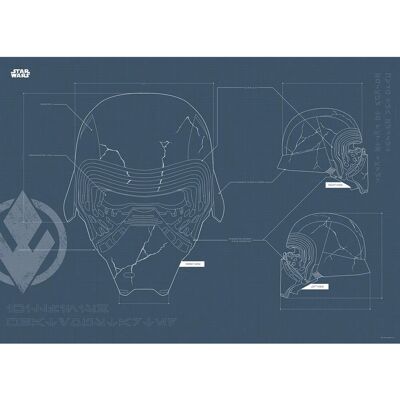KOMAR Star Wars EP9 Blueprint Kylo Helmet Poster - Poster KOMAR Star Wars EP9 Blueprint Kylo Helmet Poster - Poster