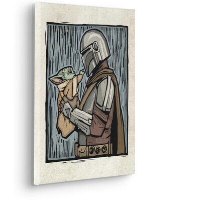 Komar Keilrahmenbild Star Wars The Mandalorian Lino-Cut Beige Komar Keilrahmenbild Star Wars The Mandalorian Lino-Cut Beige