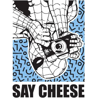 Komar Wandbild Marvel Spider-Man Say Cheese Blue 30 cm x 40 cm Komar Wandbild Marvel Spider-Man Say Cheese Blue 30 cm x 40 cm
