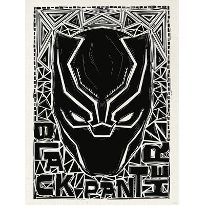 Komar Wandbild Marvel Black Panther Lino-Cut Helmet 30 cm x 40 cm Schwarz-Weiß Komar Wandbild Marvel Black Panther Lino-Cut Helmet 30 cm x 40 cm Schwarz-Weiß