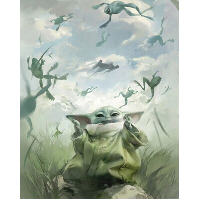 Komar Wandbild Star Wars The Mandalorian Grogu Frogs 40 cm x 50 cm Blau Komar Wandbild Star Wars The Mandalorian Grogu Frogs 40 cm x 50 cm Blau