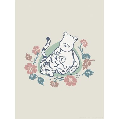 Komar Wandbild Disney Winnie the Pooh Flowers and Friends 30 cm x 40 cm Beige Komar Wandbild Disney Winnie the Pooh Flowers and Friends 30 cm x 40 cm Beige