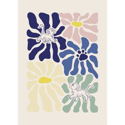 Komar Wandbild Disney The Lion King Between Flowers 50 cm x 70 cm Bunt Komar Wandbild Disney The Lion King Between Flowers 50 cm x 70 cm Bunt