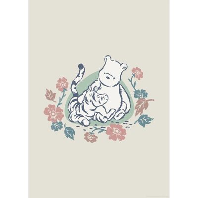 Komar Wandbild Disney Winnie the Pooh Flowers and Friends 50 cm x 70 cm Beige Komar Wandbild Disney Winnie the Pooh Flowers and Friends 50 cm x 70 cm Beige