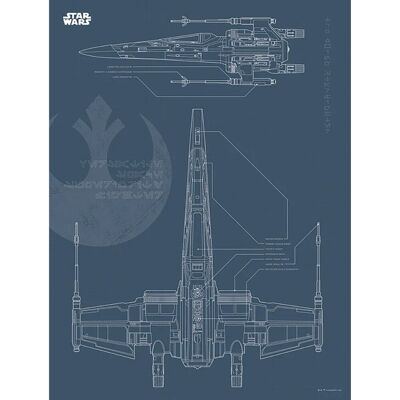 KOMAR Star Wars Blueprint X-Wing - Wandbild KOMAR Star Wars Blueprint X-Wing - Wandbild