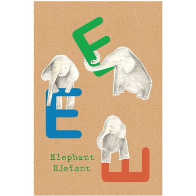 Komar Wandbild ABC Animal E 30 x 40 cm Komar Wandbild ABC Animal E 30 x 40 cm