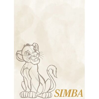Komar Wandbild Disney The Lion King Simba Sketch 50 cm x 70 cm Beige Komar Wandbild Disney The Lion King Simba Sketch 50 cm x 70 cm Beige