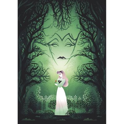 Komar Wandbild Disney Sleeping Beauty Aurora Maleficent 50 cm x 70 cm Grün Komar Wandbild Disney Sleeping Beauty Aurora Maleficent 50 cm x 70 cm Grün
