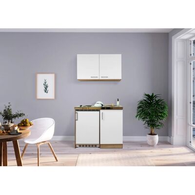 Respekta Miniküche MK100ESWOS 100 cm Weiß-Eiche Sägerau Nachbildung Respekta Miniküche MK100ESWOS 100 cm Weiß-Eiche Sägerau Nachbildung