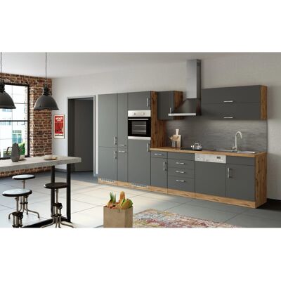 Held Möbel Küchenzeile Sorrento 360 cm Anthrazit-Wotaneiche Held Möbel Küchenzeile Sorrento 360 cm Anthrazit-Wotaneiche