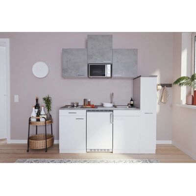 Respekta Küchenzeile KB180WWBMICG 180 cm Weiß-Beton Optik Respekta Küchenzeile KB180WWBMICG 180 cm Weiß-Beton Optik
