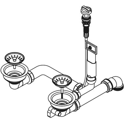 Pyramis Drehexcenter für 1 1/2-Becken Spülen 92 mm Pyramis Drehexcenter für 1 1/2-Becken Spülen 92 mm