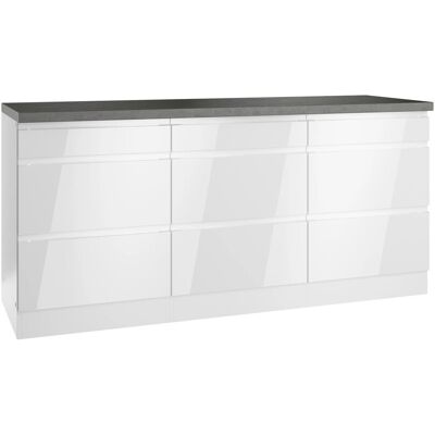 Held Möbel Held Küchen Unterschrank Gera 180 cm Weiß/Beton Held Möbel Held Küchen Unterschrank Gera 180 cm Weiß/Beton