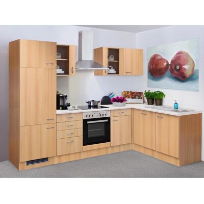 FlexWell Classic Flex-Well Classic Winkelküche Nano 280 cm Buche Nachbildung FlexWell Classic Flex-Well Classic Winkelküche Nano 280 cm Buche Nachbildung