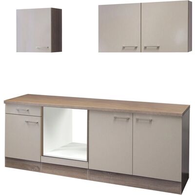 FlexWell Exclusiv Flex-Well Küchenzeile 210 cm ohne E-Geräte Orlando Kaschmir Glanz - Sonoma Eiche FlexWell Exclusiv Flex-Well Küchenzeile 210 cm ohne E-Geräte Orlando Kaschmir Glanz - Sonoma Eiche