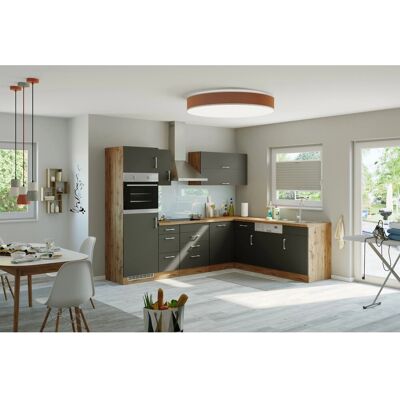 Held Möbel Küchenzeile Sorrento 210/ 270 cm Anthrazit-Wotaneiche Winkel Held Möbel Küchenzeile Sorrento 210/ 270 cm Anthrazit-Wotaneiche Winkel
