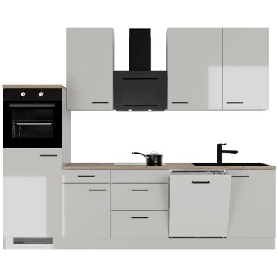 FlexWell Exclusiv Flex-Well Exclusiv Küchenzeile Lund 280 cm Lichtgrau glänzend-Rauchgrau FlexWell Exclusiv Flex-Well Exclusiv Küchenzeile Lund 280 cm Lichtgrau glänzend-Rauchgrau