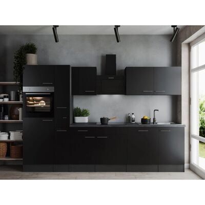 Respekta Küchenzeile Oliver 310 cm Schwarz Respekta Küchenzeile Oliver 310 cm Schwarz