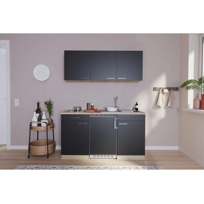 Respekta Economy Küchenzeile KB150ESSC 150 cm Schwarz-Eiche Sägerau Respekta Economy Küchenzeile KB150ESSC 150 cm Schwarz-Eiche Sägerau