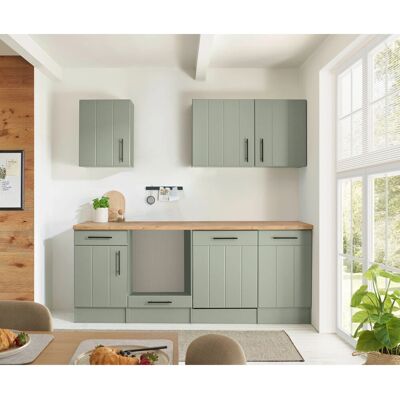 Respekta Küchenzeile Anton Landhaus Schilfgrün 220 cm ohne E-Geräte Respekta Küchenzeile Anton Landhaus Schilfgrün 220 cm ohne E-Geräte