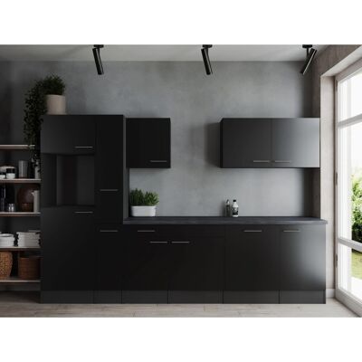 Respekta Küchenzeile Oliver 310 cm Schwarz ohne E-Geräte Respekta Küchenzeile Oliver 310 cm Schwarz ohne E-Geräte