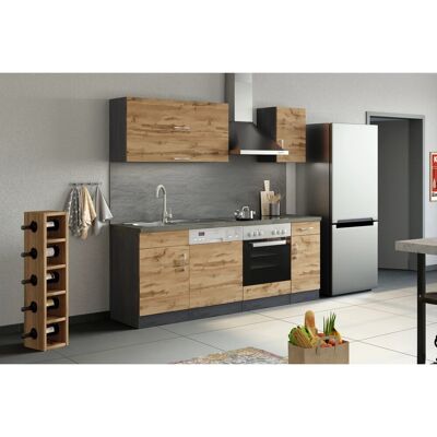 Held Möbel Küchenzeile Sorrento 210 cm Wotaneiche-Grafit ohne E-Geräte Held Möbel Küchenzeile Sorrento 210 cm Wotaneiche-Grafit ohne E-Geräte