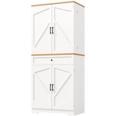 Merax Küchenschrank 80x40x180 cm MDF Spanplatte 12 Türfächer Schubladen Merax Küchenschrank 80x40x180 cm MDF Spanplatte 12 Türfächer Schubladen