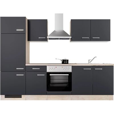 FlexWell Exclusiv Flex-Well Exclusiv Küchenzeile Lara 270 cm Anthrazit - San Remo Eiche FlexWell Exclusiv Flex-Well Exclusiv Küchenzeile Lara 270 cm Anthrazit - San Remo Eiche