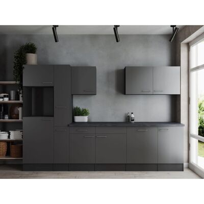 Respekta Küchenzeile Oliver 310 cm Grau ohne E-Geräte Respekta Küchenzeile Oliver 310 cm Grau ohne E-Geräte