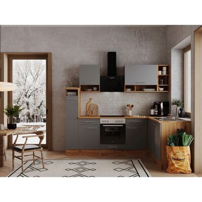 Respekta L-Küchenzeile Hilde LBBEKBL250EGC ohne E-Geräte 250 cm Grau Respekta L-Küchenzeile Hilde LBBEKBL250EGC ohne E-Geräte 250 cm Grau