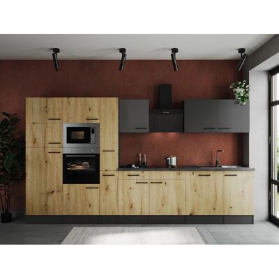 Respekta Küchenzeile Oliver 370 cm Artisan Eiche / Grau Matt Respekta Küchenzeile Oliver 370 cm Artisan Eiche / Grau Matt