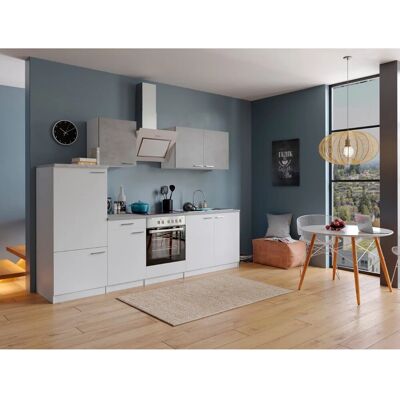Respekta Economy Küchenzeile KB270WWBSC 270 cm Weiß-Beton Optik Respekta Economy Küchenzeile KB270WWBSC 270 cm Weiß-Beton Optik