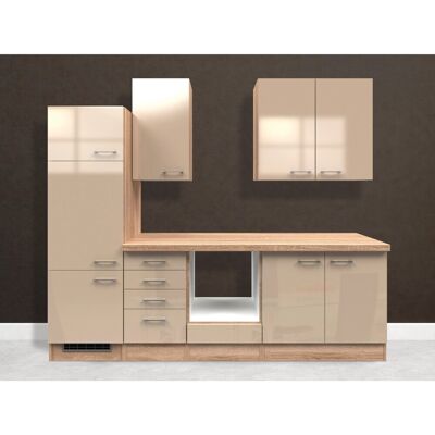 FlexWell Exclusiv Flex-Well Exclusiv Küchenzeile Orlando 270 cm ohne E-Geräte Kaschmir Glanz FlexWell Exclusiv Flex-Well Exclusiv Küchenzeile Orlando 270 cm ohne E-Geräte Kaschmir Glanz