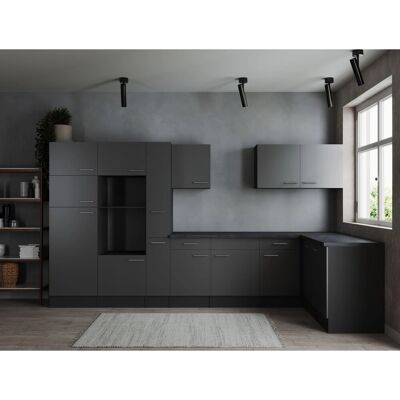Respekta Winkelküche Oliver 370 cm Grau ohne E-Geräte Respekta Winkelküche Oliver 370 cm Grau ohne E-Geräte