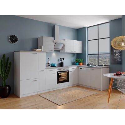 Respekta Winkelküche KBL310WWBSCG 310 x 172 cm Weiß-Beton Optik Respekta Winkelküche KBL310WWBSCG 310 x 172 cm Weiß-Beton Optik