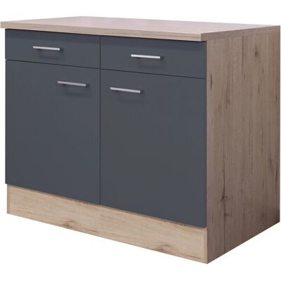 FLEX-WELL Morena Küchenunterschrank - 100x85x60cm, 2 St., grau FLEX-WELL Morena Küchenunterschrank - 100x85x60cm, 2 St., grau