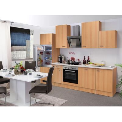 FlexWell Classic Flex-Well Classic Küchenzeile Nano 280 cm Buche Nachbildung FlexWell Classic Flex-Well Classic Küchenzeile Nano 280 cm Buche Nachbildung