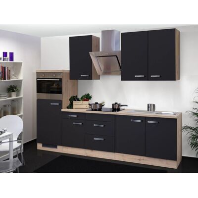 FlexWell Exclusiv Flex-Well Exclusiv Küchenzeile Lara 270 cm Anthrazit-San Remo Eiche NB FlexWell Exclusiv Flex-Well Exclusiv Küchenzeile Lara 270 cm Anthrazit-San Remo Eiche NB