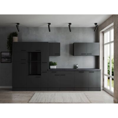 Respekta Küchenzeile Oliver 310 cm Grau Matt ohne E-Geräte Respekta Küchenzeile Oliver 310 cm Grau Matt ohne E-Geräte