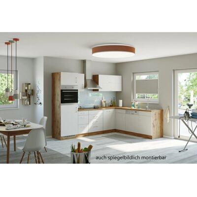 Held Möbel Küchenzeile Sorrento 210/ 270 cm Weiß-Wotaneiche Winkel Held Möbel Küchenzeile Sorrento 210/ 270 cm Weiß-Wotaneiche Winkel