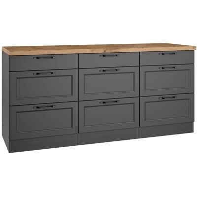 Held Möbel Held Küchen Unterschrank Kempten 180 cm Grau/Graphit Held Möbel Held Küchen Unterschrank Kempten 180 cm Grau/Graphit