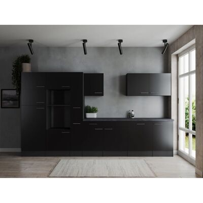 Respekta Küchenzeile Oliver 370 cm Schwarz ohne E-Geräte Respekta Küchenzeile Oliver 370 cm Schwarz ohne E-Geräte