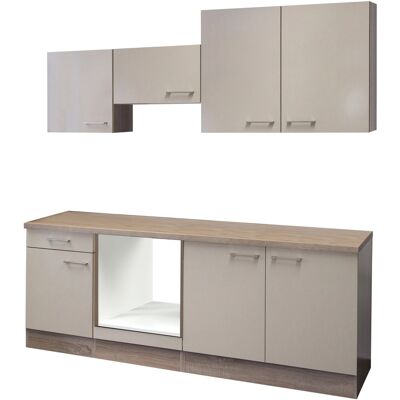 FlexWell Exclusiv Flex-Well Küchenzeile 210 cm ohne E-Geräte Orlando Kaschmir Glanz - Sonoma Eiche FlexWell Exclusiv Flex-Well Küchenzeile 210 cm ohne E-Geräte Orlando Kaschmir Glanz - Sonoma Eiche